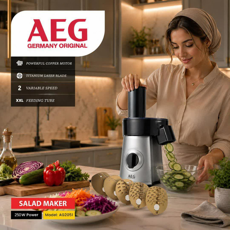 خانه / لوازم خانگی برقی / خرد کن و غذاساز / خردکن بازگشت به محصولات آاگ (AEG) سالاد ساز آاگ مدل AG2051