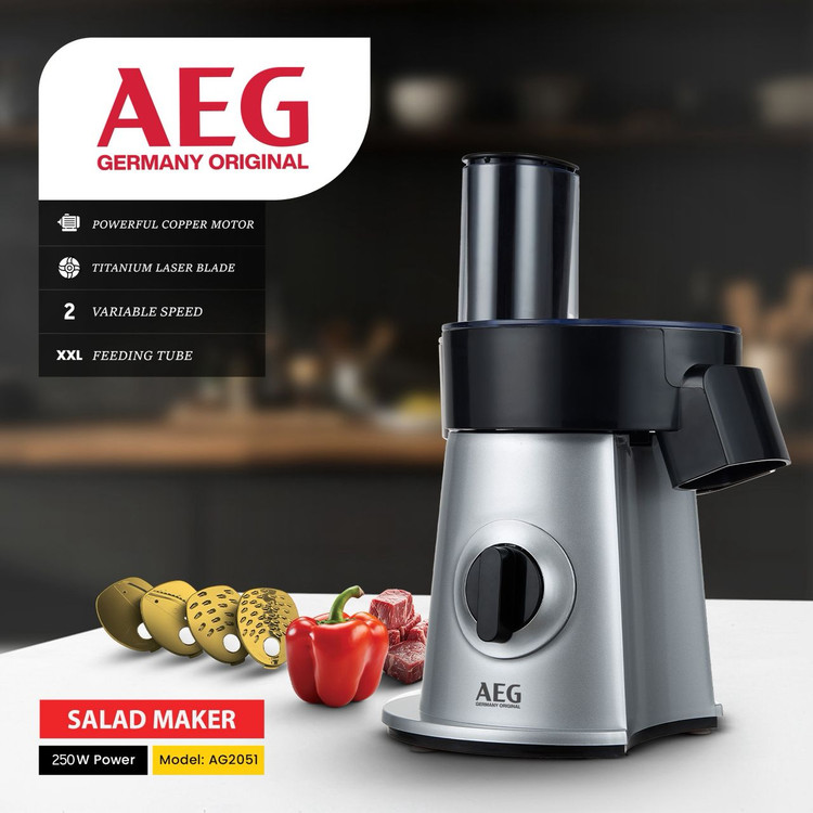 خانه / لوازم خانگی برقی / خرد کن و غذاساز / خردکن بازگشت به محصولات آاگ (AEG) سالاد ساز آاگ مدل AG2051