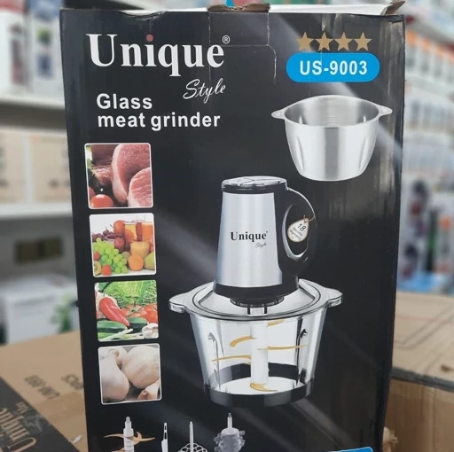 خردکن دو کاسه استیل و شیشه ای 3لیتری یونیک مدل US_9003