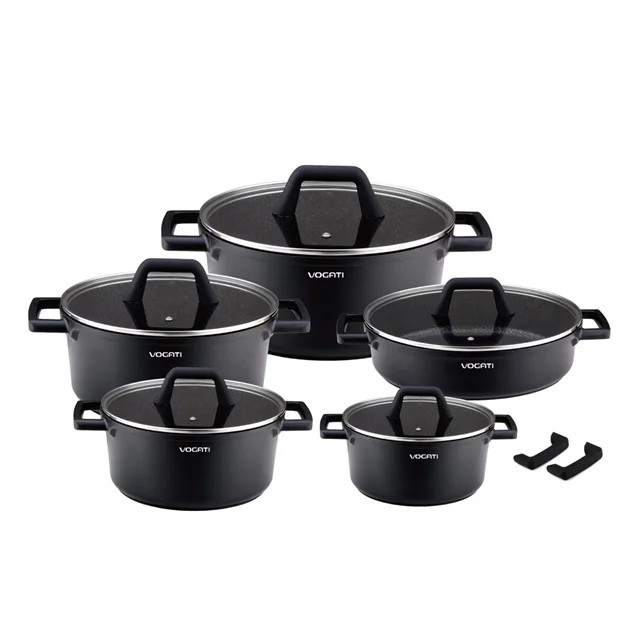 قابلمه وگاتی مدل CW-TCS10 ست 10 پارچه Florence Vogati Florence CW-TCS10 10-Piece Die Cast Granite Cookware Set