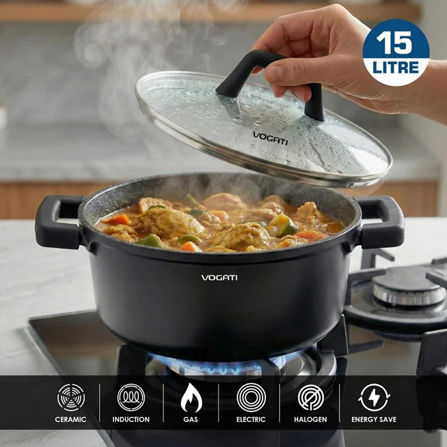 قابلمه وگاتی مدل CW-TCS10 ست 10 پارچه Florence Vogati Florence CW-TCS10 10-Piece Die Cast Granite Cookware Set