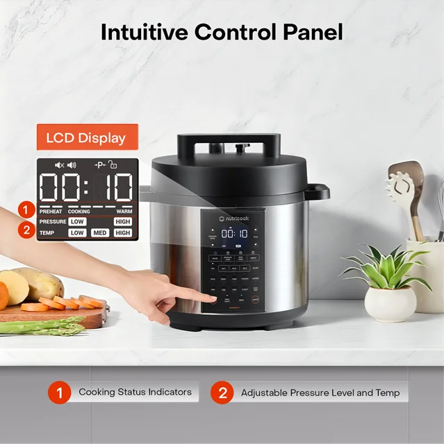 پلوپز مولتیکوکر نوتریکوک مدل SP330 8 لیتر SMART POT 3 Nutricook Smart Pot 3 12-in-1 SP330 pressure cooker