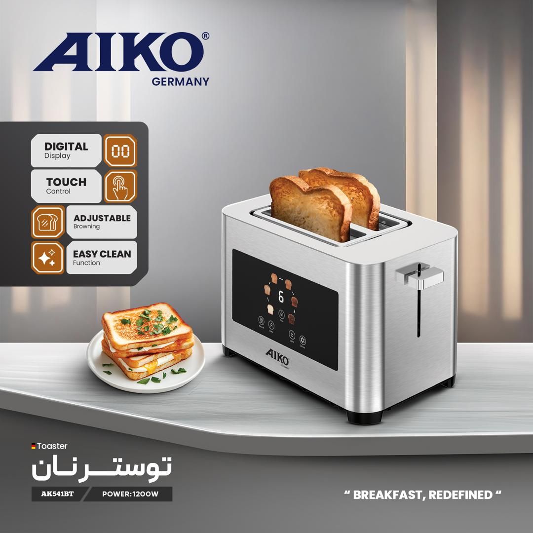 خانه / لوازم خانگی برقی / لوازم پخت و پز / توستر بازگشت به محصولات آیکو (AIKO) توستر نان آیکو مدل AK541BT