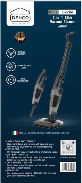 جاروبرقی ایستاده دهکو مدل DV21M Dehco upright vacuum cleaner model DV21M