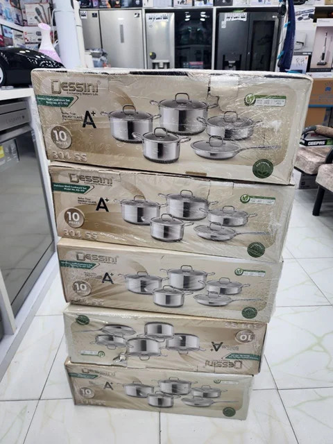 سرویس قابلمه استیل 10 پارچه کف لیزری دسینی ایتالیا مدل KD100