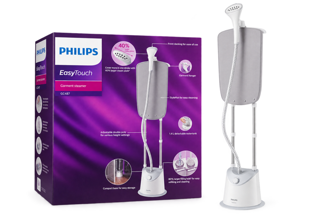 بخارگر ایستاده فیلیپس مدل GC487 بخارگر ایستاده Philips EasyTouch GC487 با مخزن ۱.۴ لیتری