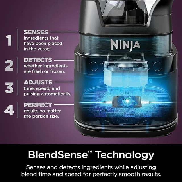مخلوطکن و غذاساز چندکاره نینجا مدل TB401 با فناوری هوشمند BlendSense، توان ۱۲۰۰ وات