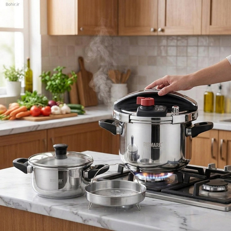 زودپز دوقلو بیسمارک مدل BM220 گنجایش 4 و7 لیتر